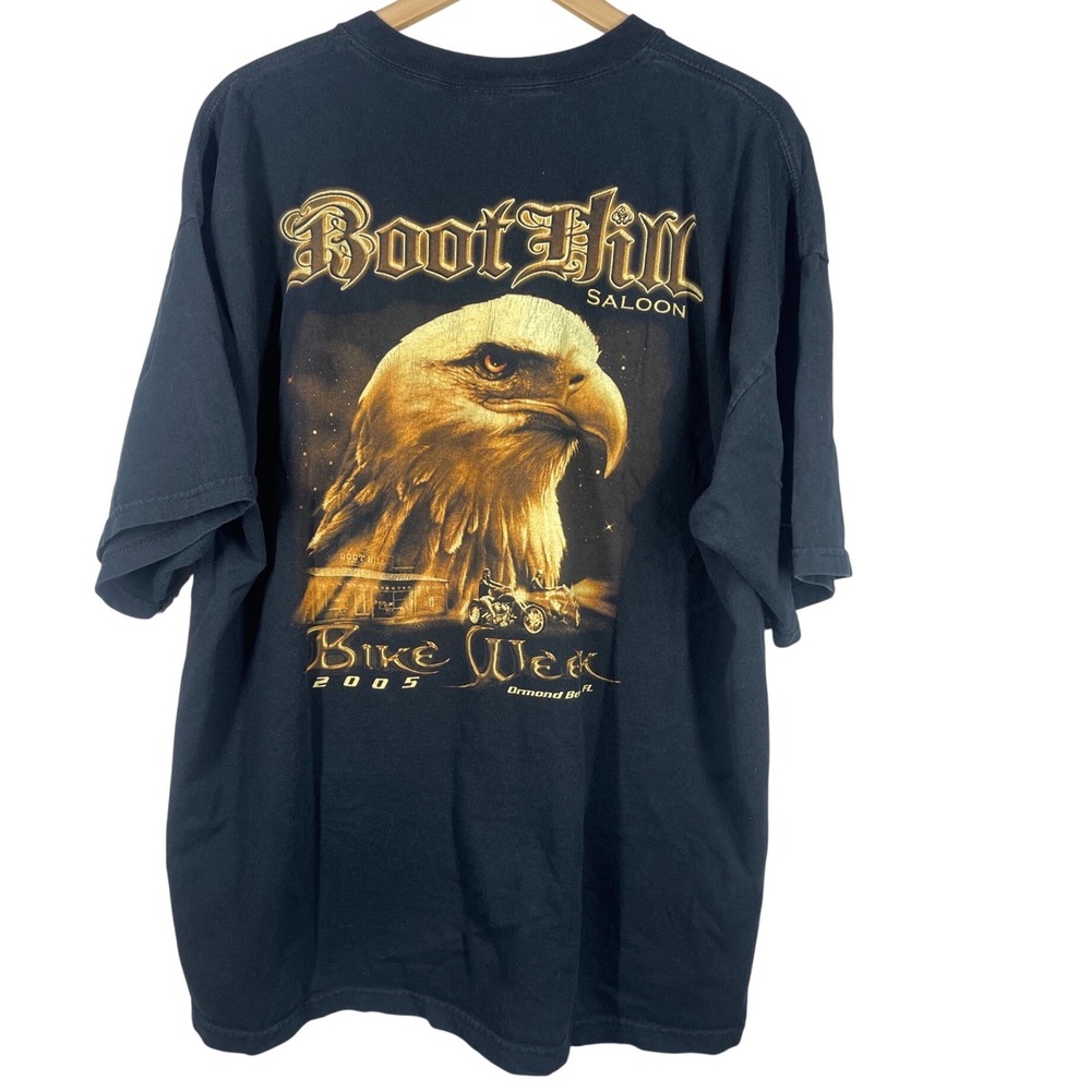 Vintage 2005 Boot Hill Saloon Bike Week Ormond Beach Eagle  T-Shirt Black XL